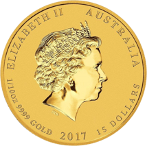 1/10 Unze Goldmünze Lunar II Hahn 2017