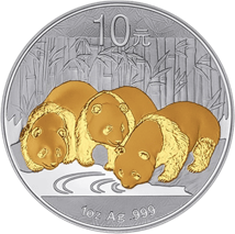 1 Unze Silber China Panda 2013 (teilvergoldet)