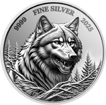 1 Unze Silber Heimische Tiere Wolf 2025 (Auflage: 1.000 | Polierte Platte)