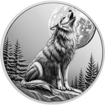 1 Unze Silber Heimische Tiere Wolf 2025 (Auflage: 1.000 | Polierte Platte)