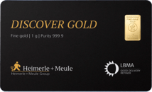 1g Goldbarren Discover Gold Heimerle und Meule