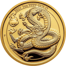 1 Unze Gold Goldener Drache 2021 (Auflage: 188 | Perth Mint)