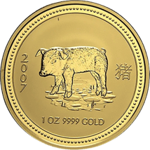 1 Unze Gold Lunar I Schwein 2007