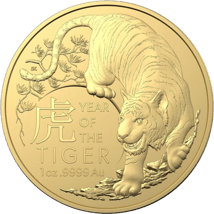 1 Unze Gold Lunar Serie RAM Tiger 2022 (Auflage: 5.000)