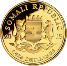 1 Unze Gold Somalia Elefant 2015