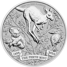 1 Unze Platin 125. Jubiläum Perth Mint 2024 (Auflage: 5.000)