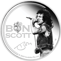 1 Unze Silber AC/DC Bon Scott 2024 PP (Auflage: 5.000 | coloriert | Polierte Platte)