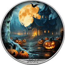 1 Unze Silber American Eagle Halloween Spooky House 2024 (Auflage: 2.024)