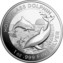 1 Unze Silber Hourglass Delfin 2024 (Auflage: 1.000 | High Relief | Polierte Platte)