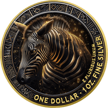 1 Unze Silber African Animals Black and Gold Zebra 2025 (Auflage: 100 | teilvergoldet)