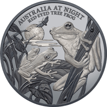 1 Unze Silber Australien bei Nacht Rotaugenlaubfrosch 2024 ( Auflage: 1.000 | Black Proof)