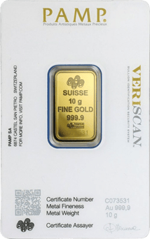 10g Goldbarren PAMP Suisse