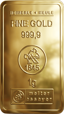 1g Goldbarren Discover Gold Heimerle und Meule