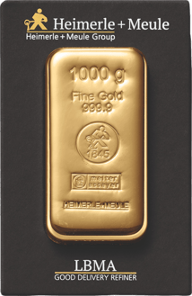 1kg Goldbarren Heimerle und Meule (Gussbarren)