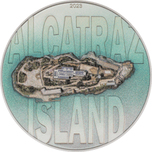 3 Unze Silber Famous Islands Alcatraz 2023 (Auflage: 750 | High Relief | coloriert)