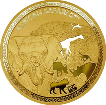 5 Unze Gold African Safari Elefant 2020 PP (Auflage: 50 | Zertifikat Nr. 1)