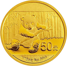 50 x 1/10 Unze Gold China Panda 2014