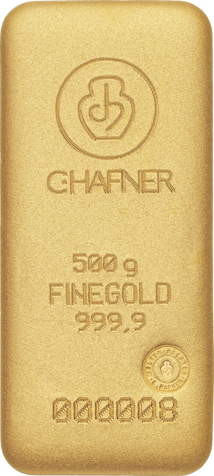 500g Goldbarren C. Hafner