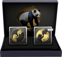 Black and Golden China Panda Set 2023 (Auflage: 100 | vergoldet | Ruthenium)